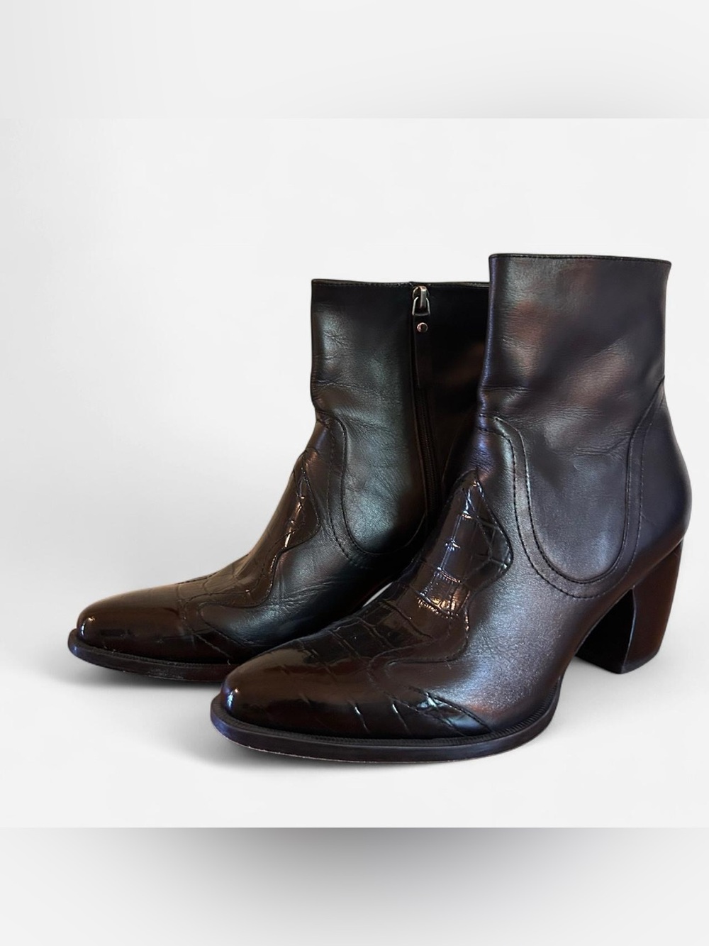 Rachel Comey Winnie Boot in Black Crocodile Leather Spring 2022